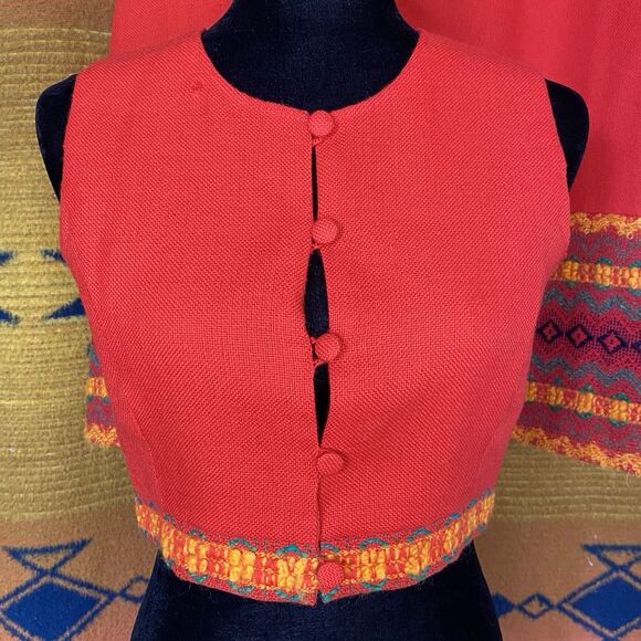 Vintage 70’s Arola Finnish Handmade Wool Maxi Skirt & Vest Set. Size Small. Rare - Picture 2 of 16